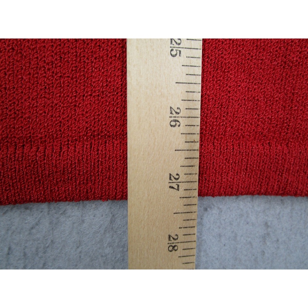 St John Sport Marie Gray Red Knit Zip Up Hoodie Gold Logo Zipper Pull Womens - Picture 9 of 12